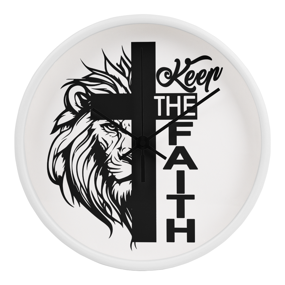 Keep The Faith Wood Frame 10” Clock – Gift for Her - Gift for Him
