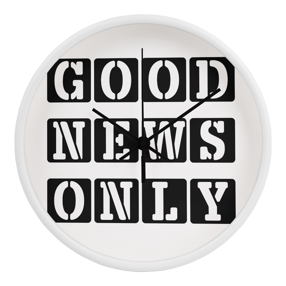 Good News Only (Black) Wooden Frame 10" Clock – Gift for Her - Gift for Him