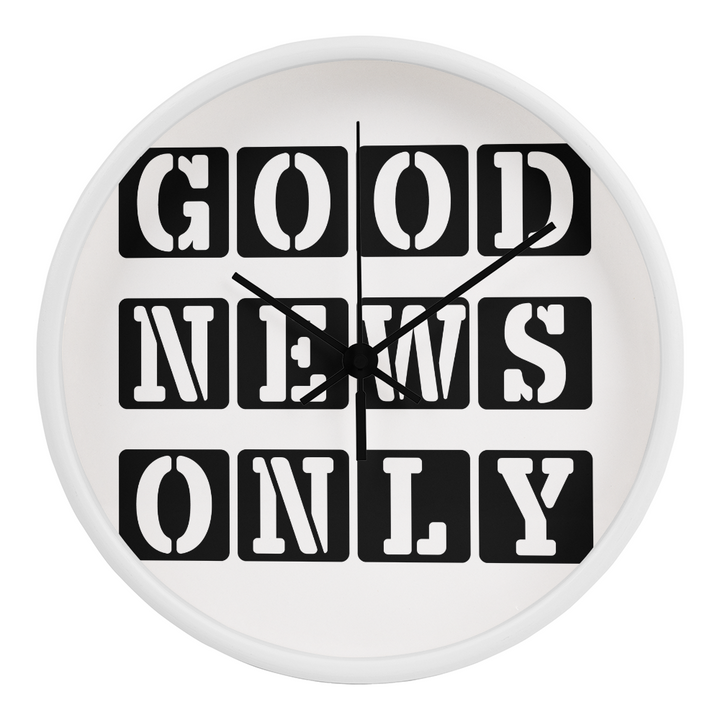 Good News Only (Black) Wooden Frame 10" Clock – Gift for Her - Gift for Him