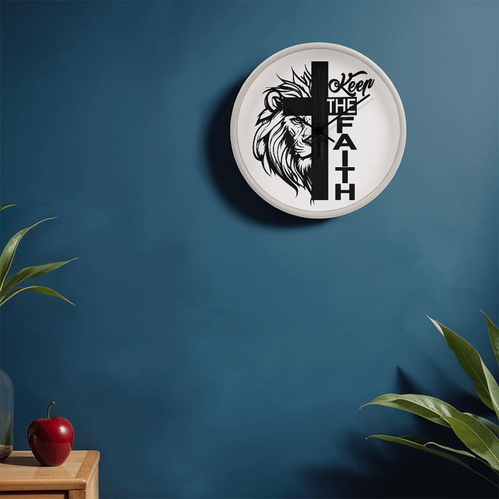 Keep The Faith Wood Frame 10” Clock – Gift for Her - Gift for Him