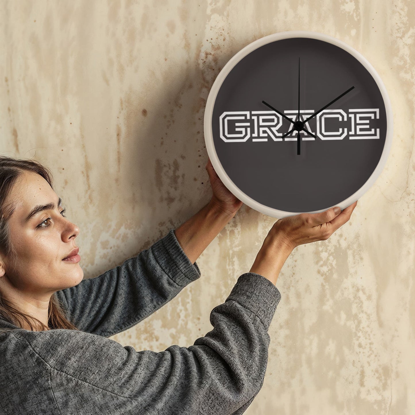 GRACE - Wooden Frame 10" Clock - Gift for Her - Gift for Him