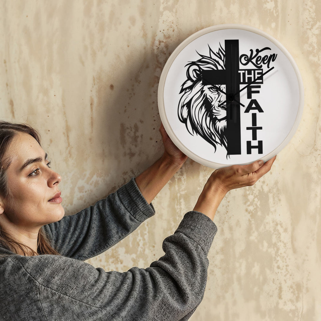 Keep The Faith Wood Frame 10” Clock – Gift for Her - Gift for Him
