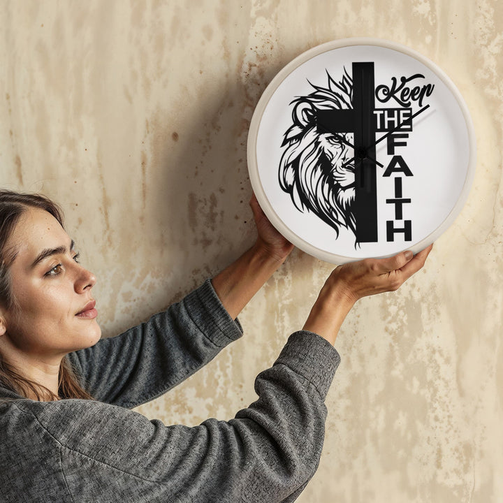 Keep The Faith Wood Frame 10” Clock – Gift for Her - Gift for Him