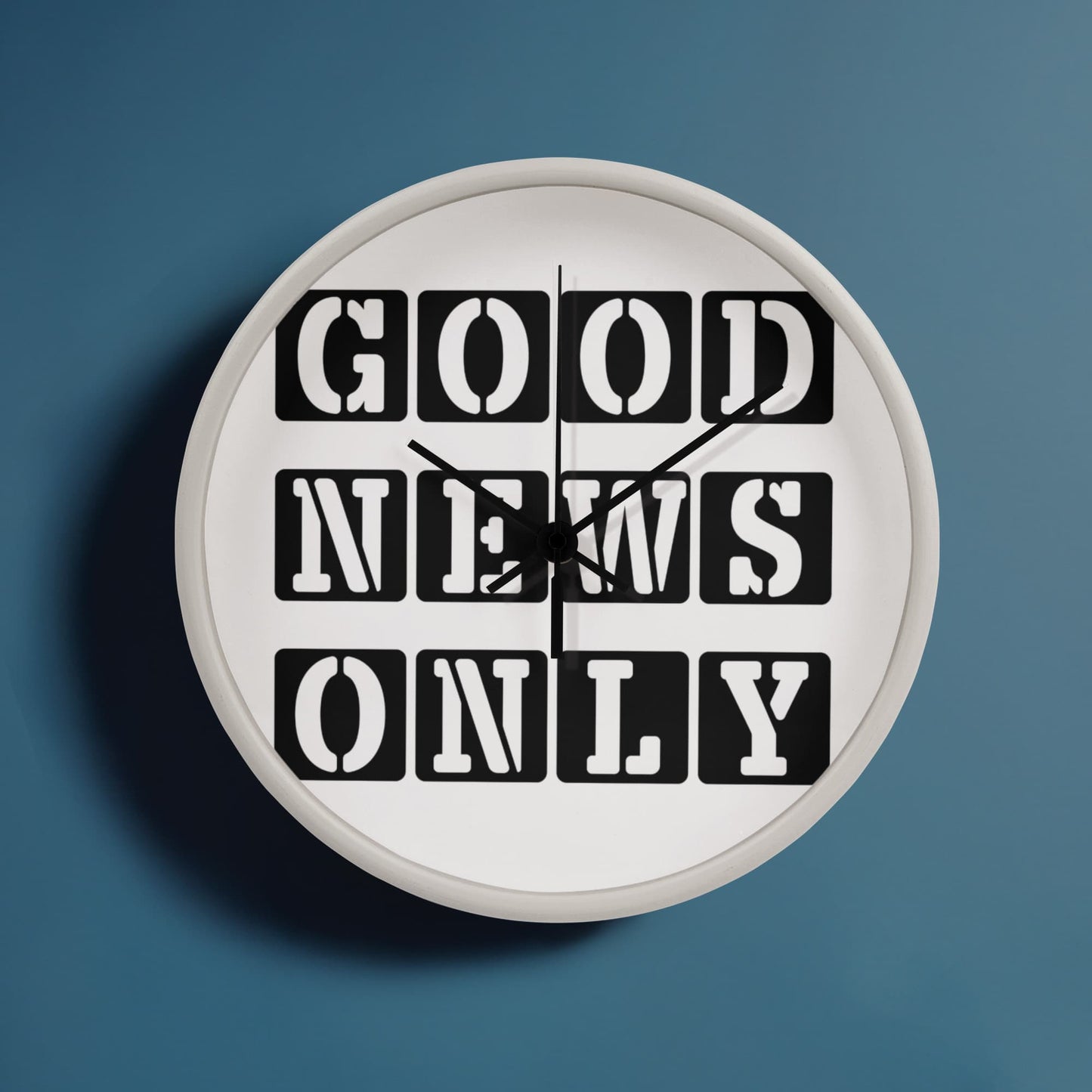 Good News Only (Black) - Wooden Frame 10" Clock - Gift for Her - Gift for Him