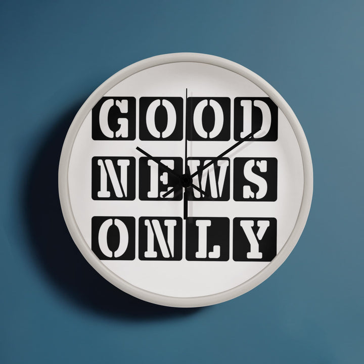Good News Only (Black) Wooden Frame 10" Clock – Gift for Her - Gift for Him
