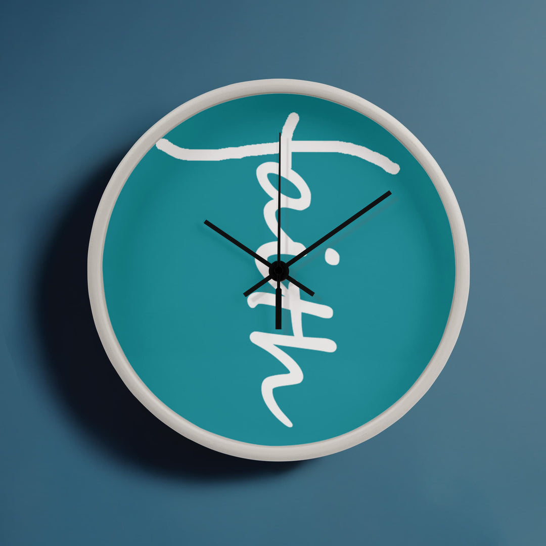 Faith (White) – Wood Frame 10" Clock – Gift for Her – Gift for Him