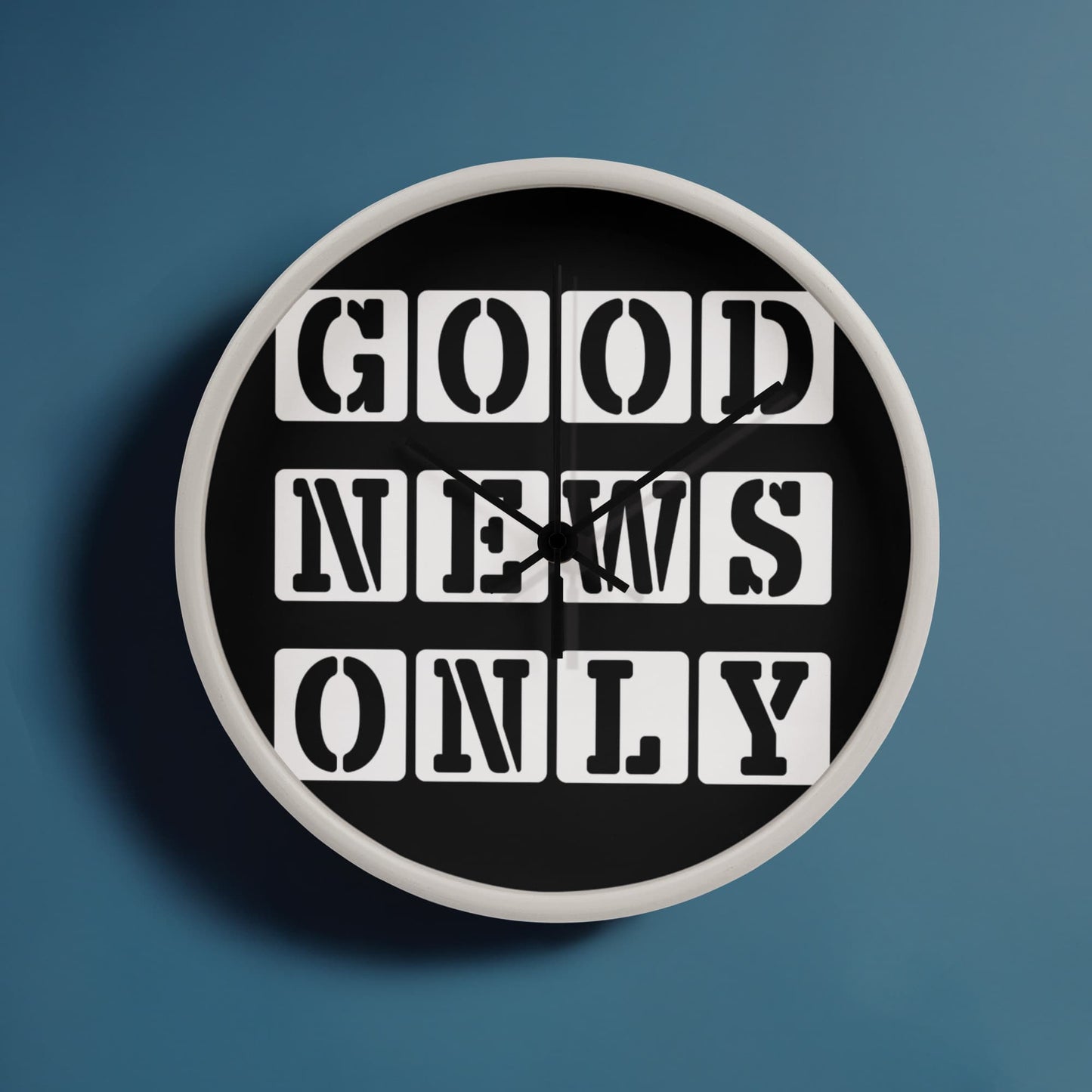 Good News Only (White) - Wooden Frame 10" Clock - Gift for Her - Gift for Him