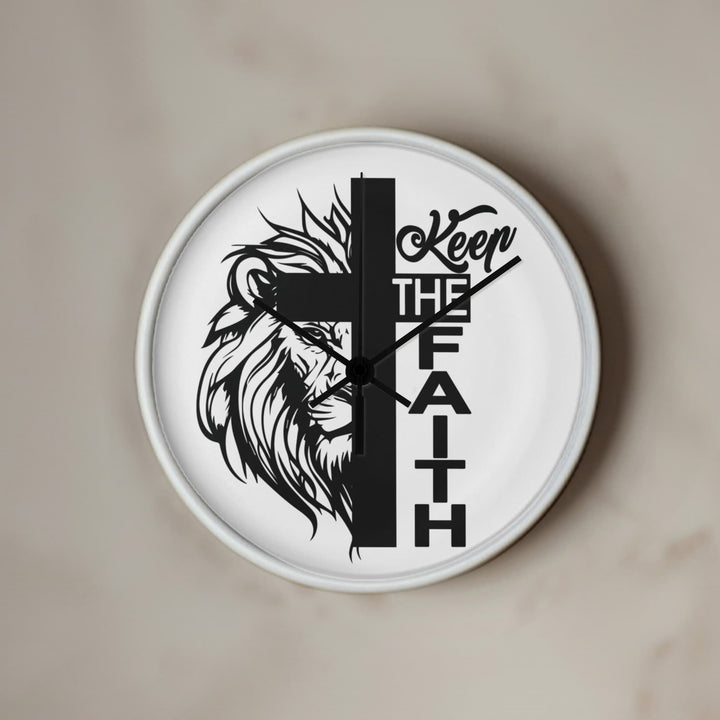Keep The Faith Wood Frame 10” Clock – Gift for Her - Gift for Him