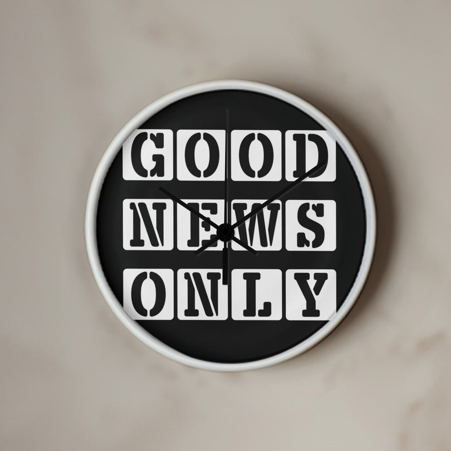 Good News Only (White) - Wooden Frame 10" Clock - Gift for Her - Gift for Him