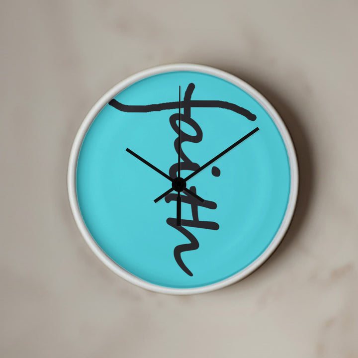 Faith (Black) – Wood Frame 10" Clock – Gift for Her – Gift for Him