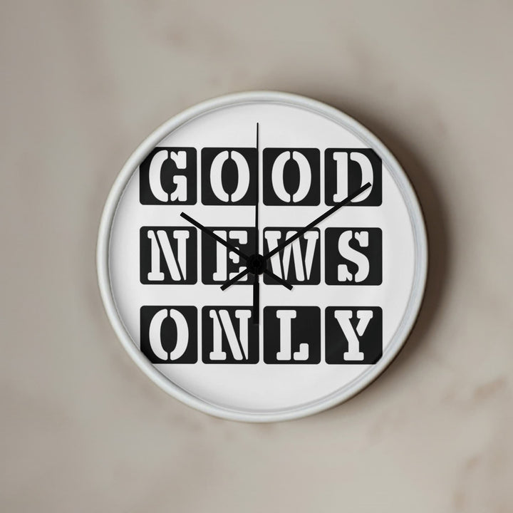Good News Only (Black) Wooden Frame 10" Clock – Gift for Her - Gift for Him