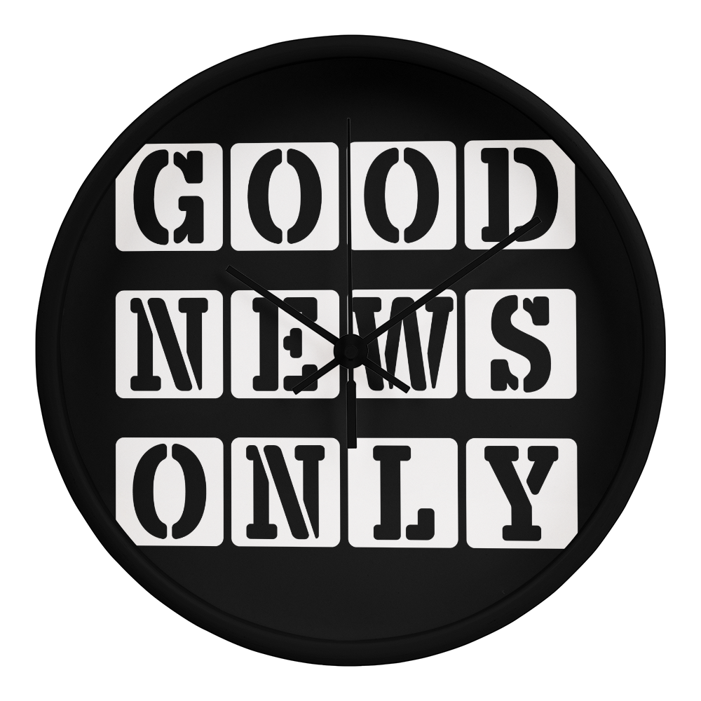 Good News Only (White) - Wooden Frame 10" Clock - Gift for Her - Gift for Him