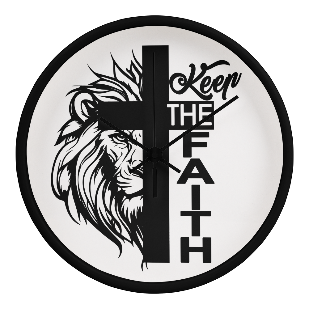 Keep The Faith Wood Frame 10” Clock – Gift for Her - Gift for Him