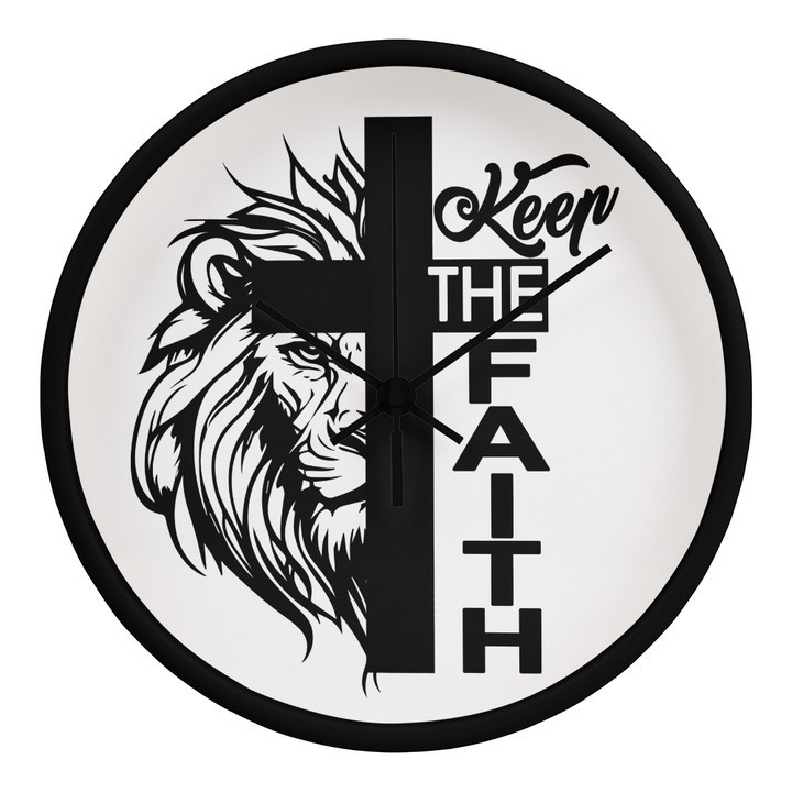 Keep The Faith Wood Frame 10” Clock – Gift for Her - Gift for Him