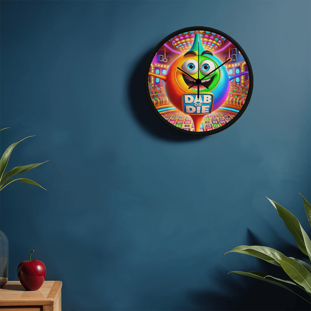 Dab Or Die 02 - Wood Frame 10” Clock - Gift for Her - Gift for Him