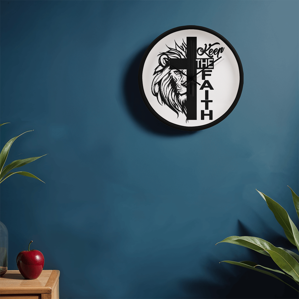 Keep The Faith Wood Frame 10” Clock – Gift for Her - Gift for Him
