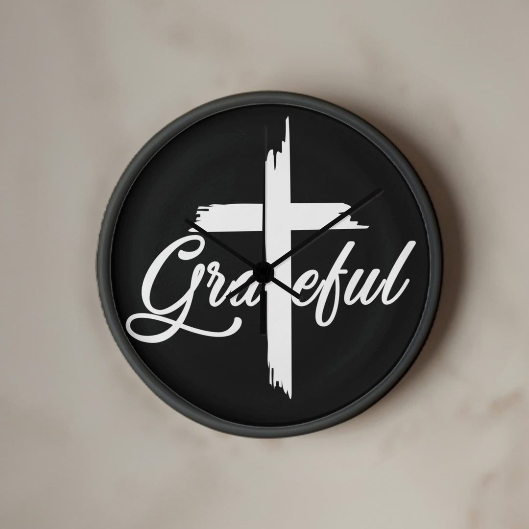 Grateful Wood Frame 10” Clock – Gift for Her - Gift for Him