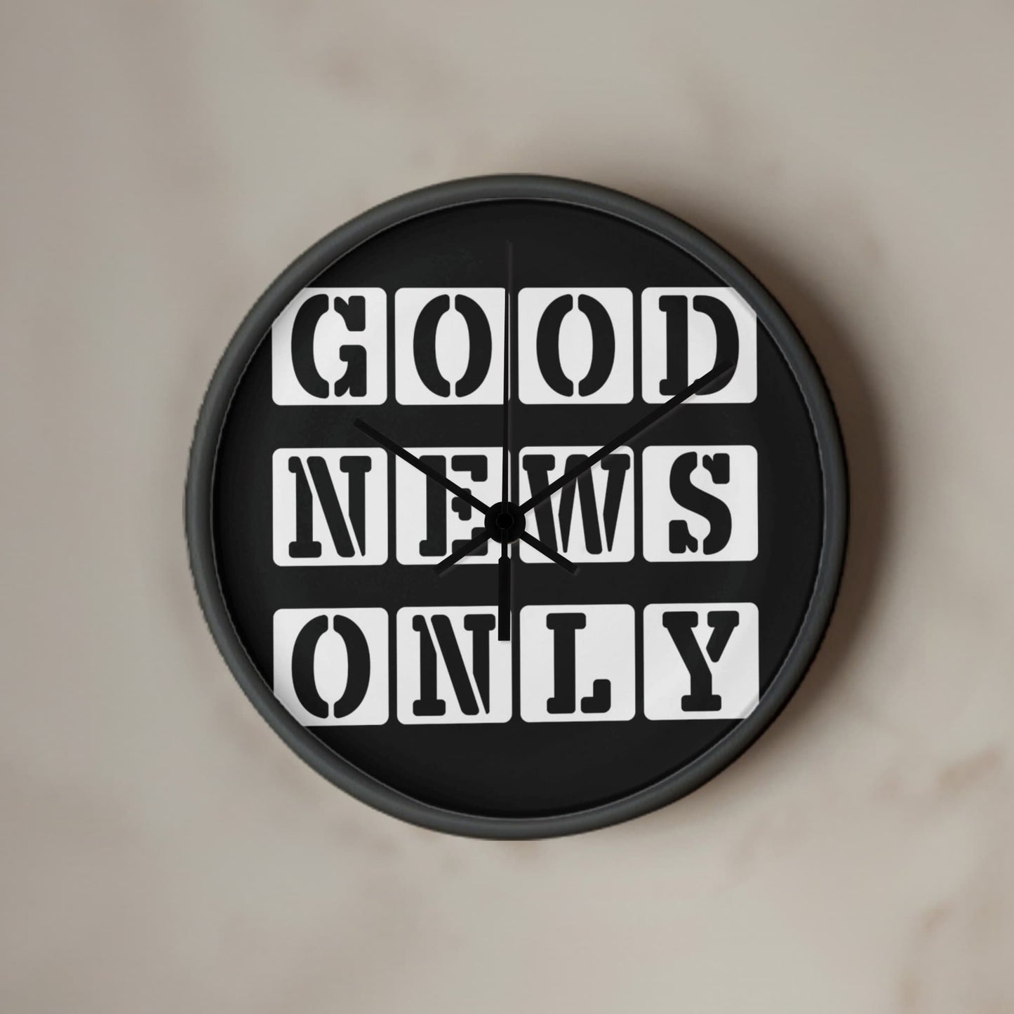 Good News Only (White) - Wooden Frame 10" Clock - Gift for Her - Gift for Him