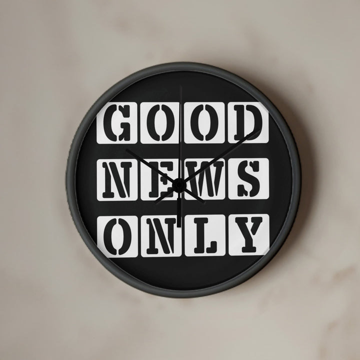 Good News Only (White) Wooden Frame 10" Clock – Gift for Her - Gift for Him