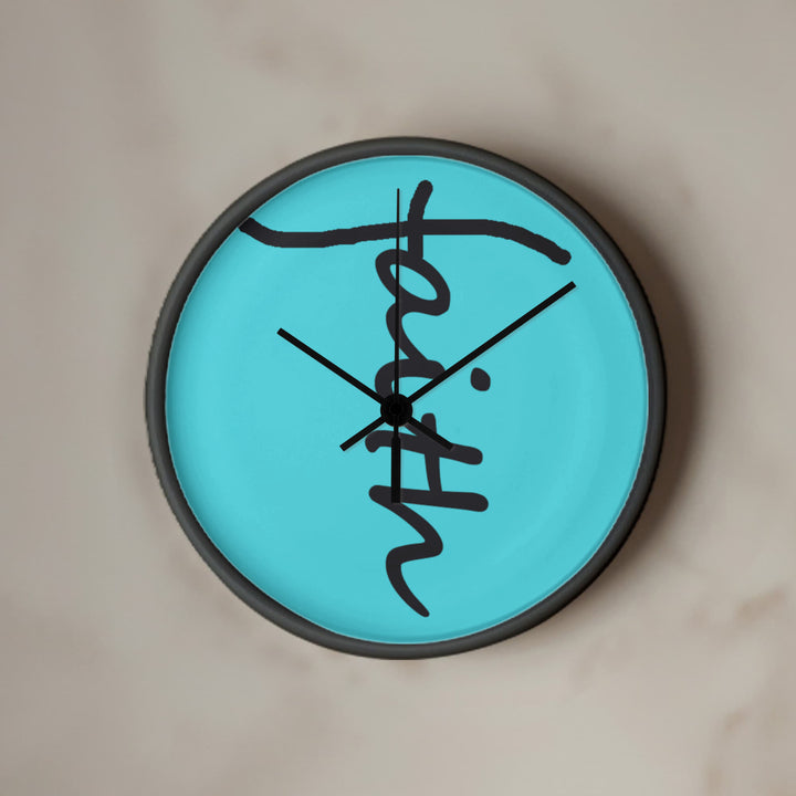 Faith (Black) – Wood Frame 10" Clock – Gift for Her – Gift for Him
