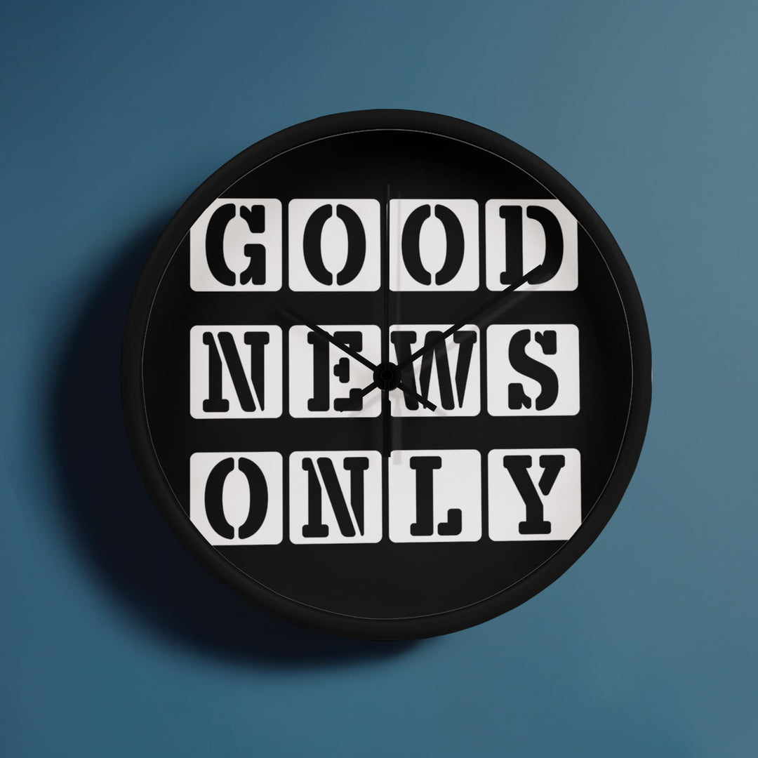 Good News Only (White) Wooden Frame 10" Clock – Gift for Her - Gift for Him
