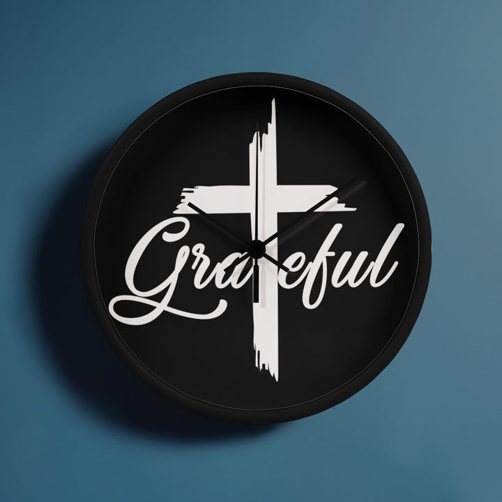 Grateful Wood Frame 10” Clock – Gift for Her - Gift for Him