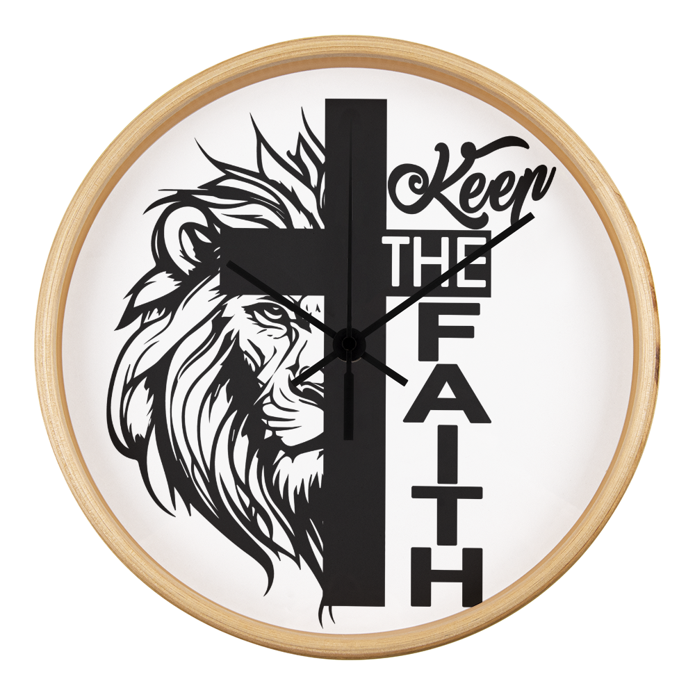 Keep The Faith Wood Frame 10” Clock – Gift for Her - Gift for Him