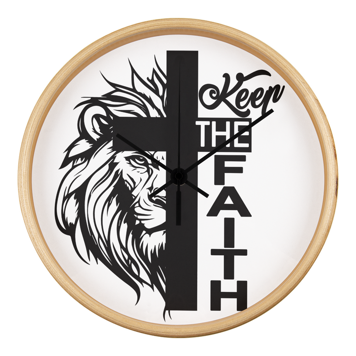 Keep The Faith Wood Frame 10” Clock – Gift for Her - Gift for Him