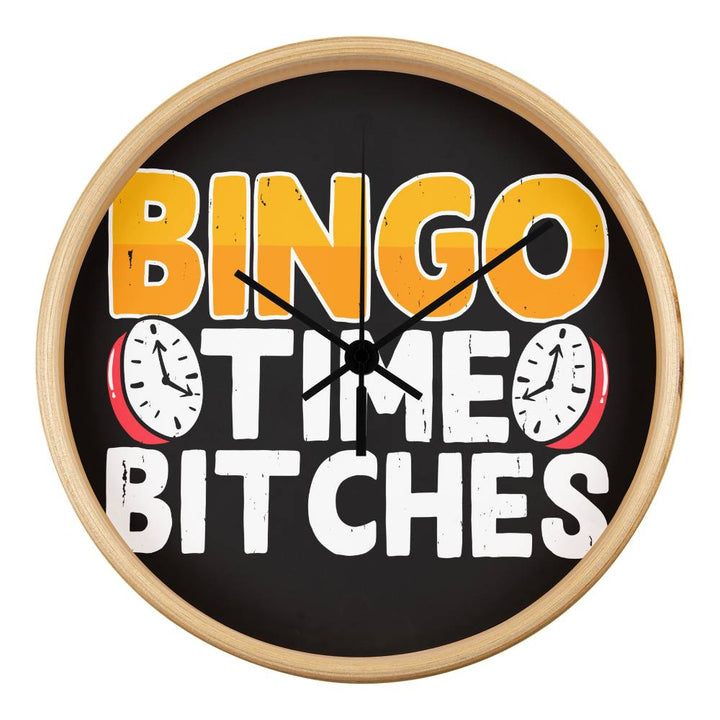 Bingo Time Bitches – Wooden Frame Clock – Gift for Her – Gift for Him