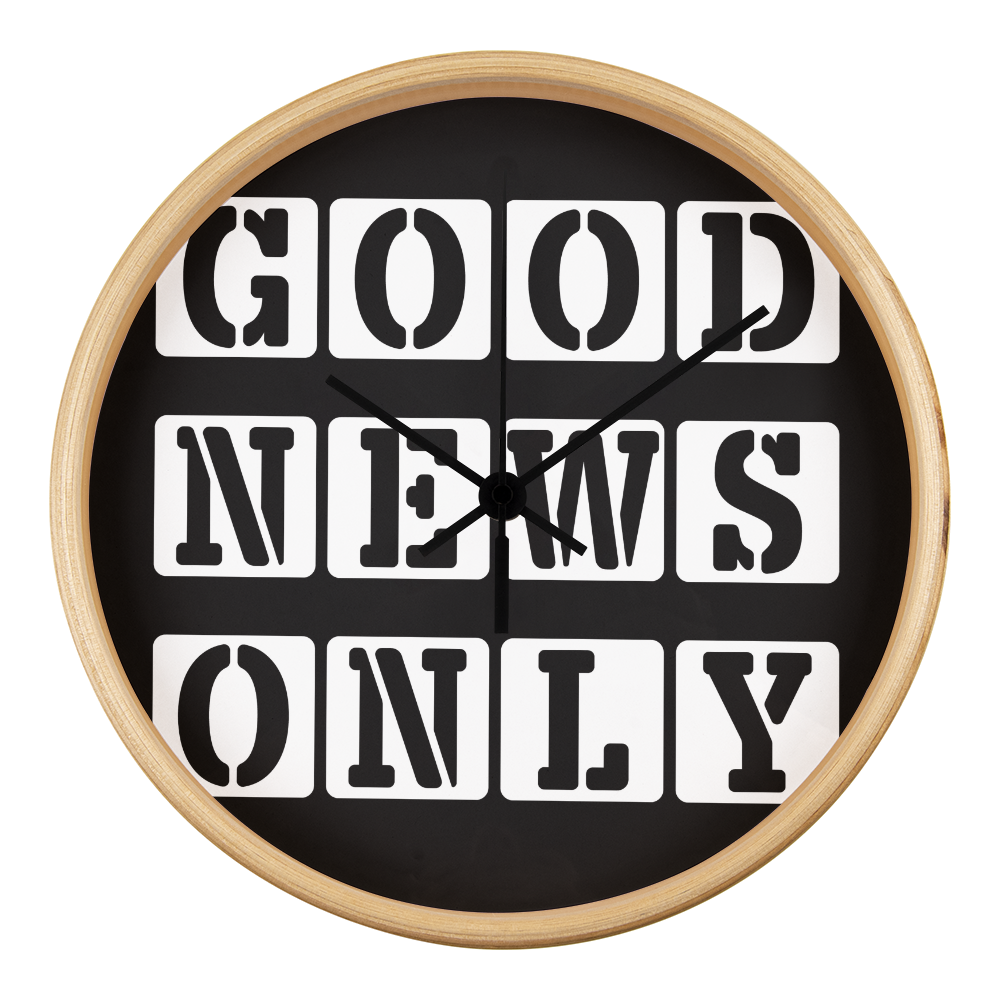 Good News Only (White) - Wooden Frame 10" Clock - Gift for Her - Gift for Him