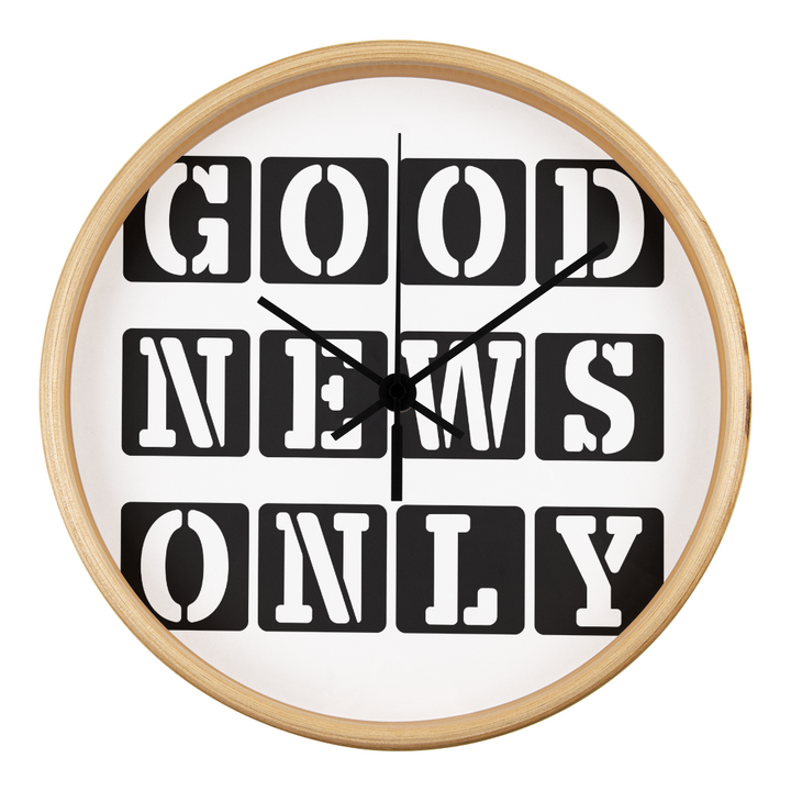 Good News Only (Black) Wooden Frame 10" Clock – Gift for Her - Gift for Him