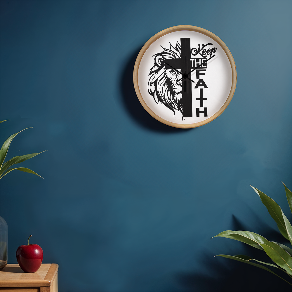 Keep The Faith Wood Frame 10” Clock – Gift for Her - Gift for Him