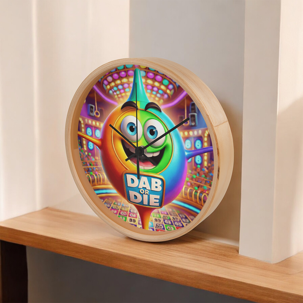 Dab Or Die 02 - Wood Frame 10” Clock - Gift for Her - Gift for Him