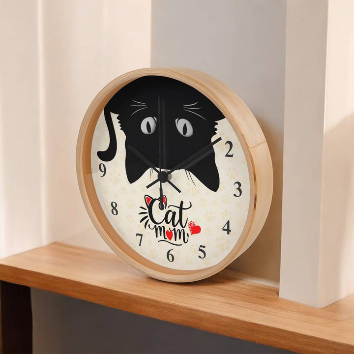 Cat Mom – Wooden Frame Clock – Gift for Mom