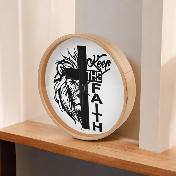 Keep The Faith Wood Frame 10” Clock – Gift for Her - Gift for Him