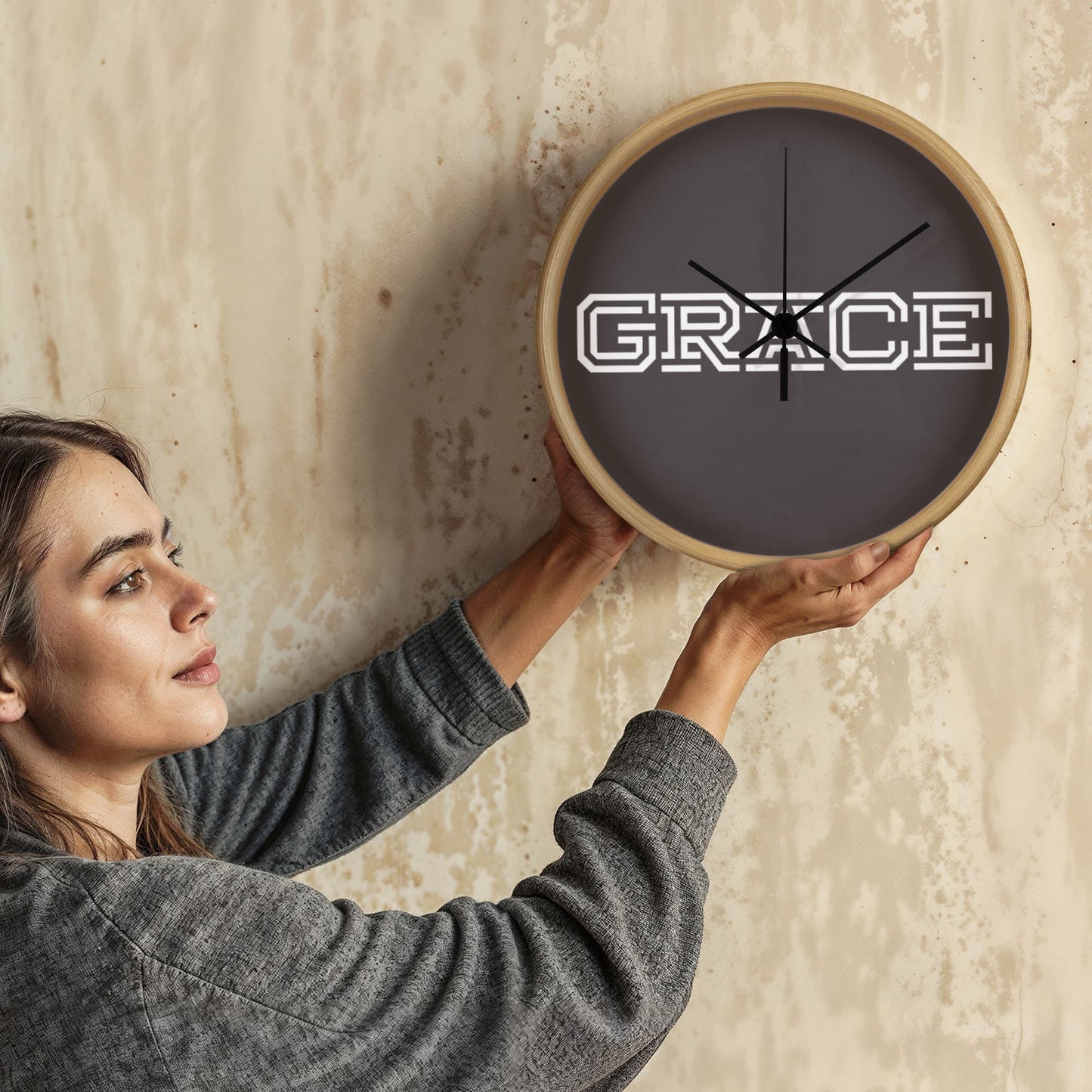 GRACE - Wooden Frame 10" Clock - Gift for Her - Gift for Him