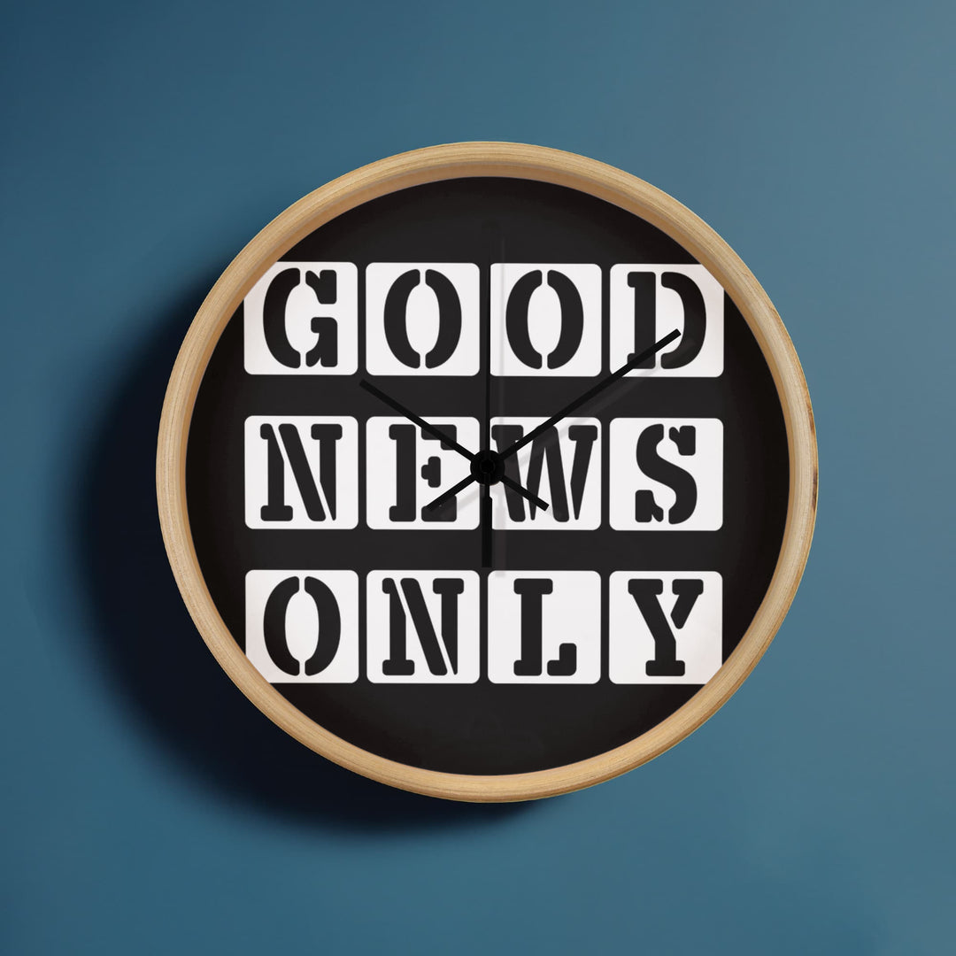 Good News Only (White) Wooden Frame 10" Clock – Gift for Her - Gift for Him