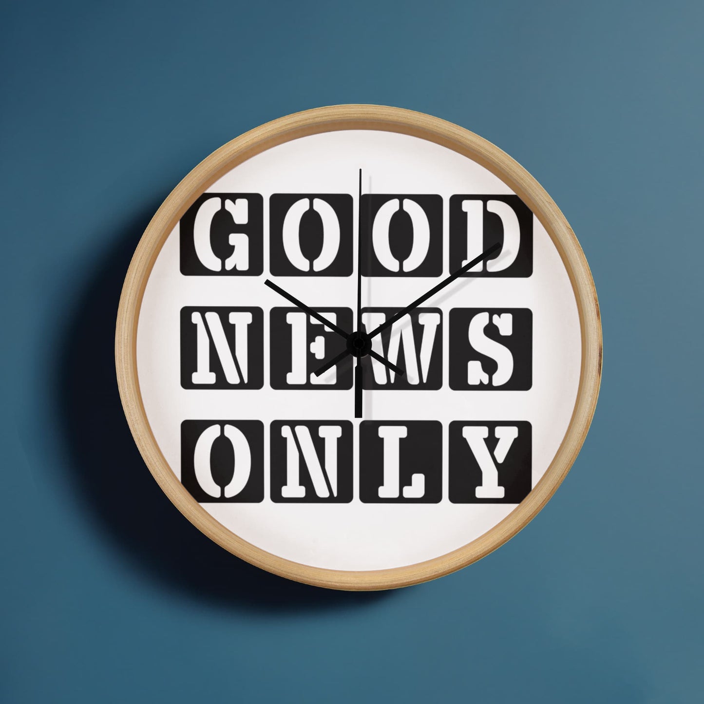 Good News Only (Black) - Wooden Frame 10" Clock - Gift for Her - Gift for Him
