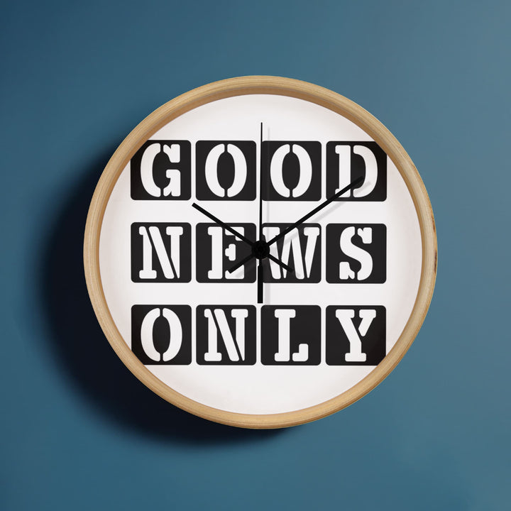 Good News Only (Black) Wooden Frame 10" Clock – Gift for Her - Gift for Him