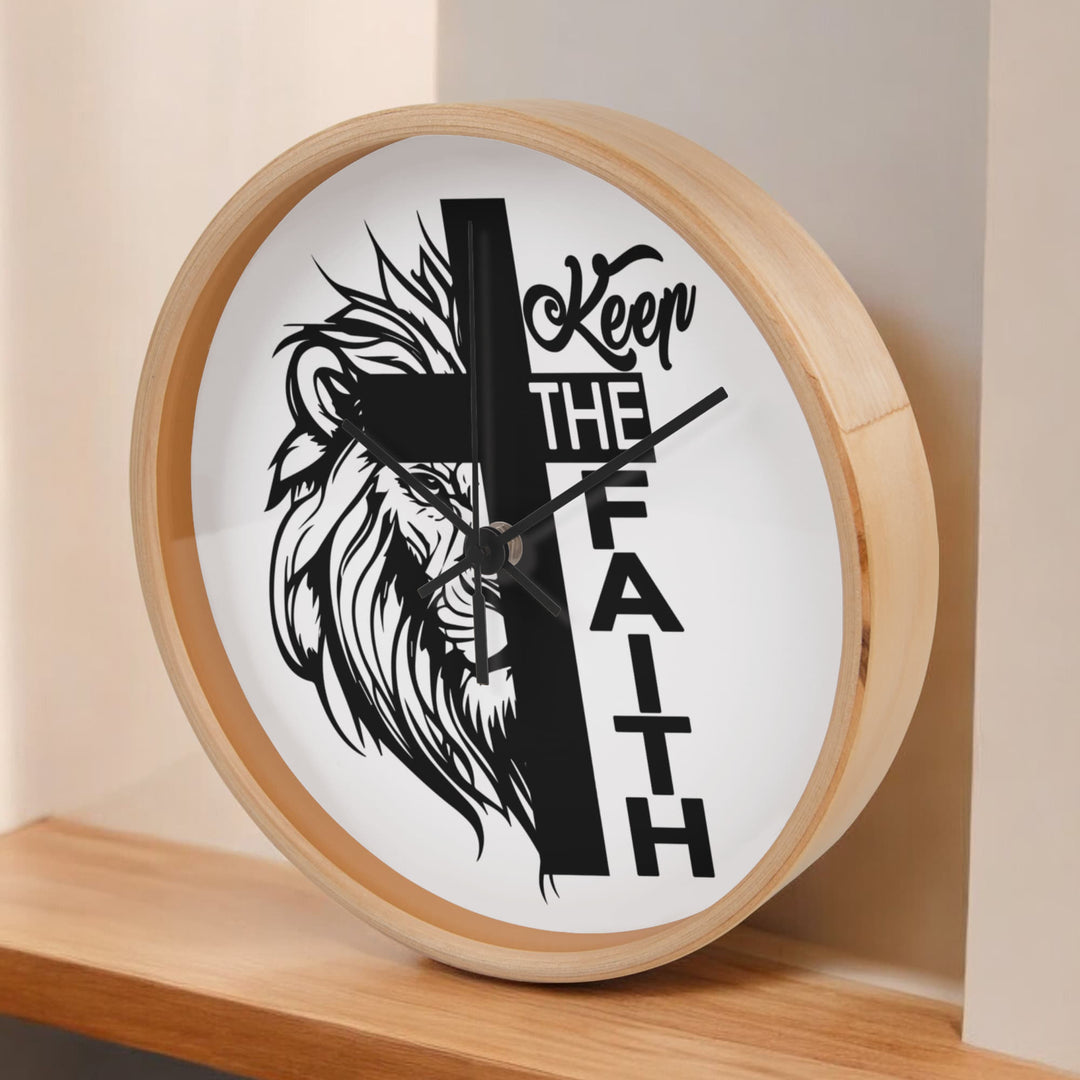 Keep The Faith Wood Frame 10” Clock – Gift for Her - Gift for Him