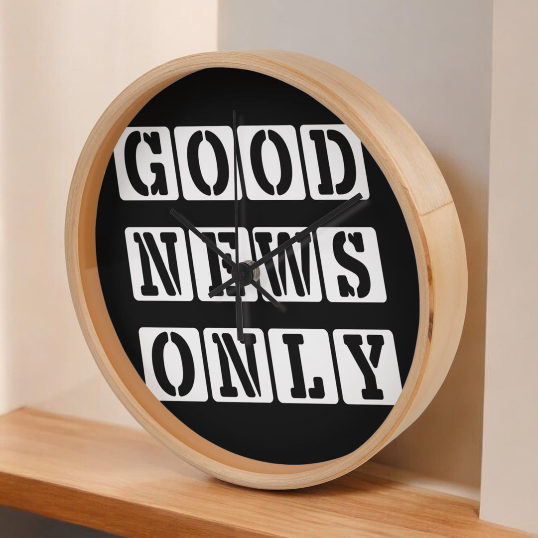 Good News Only (White) Wooden Frame 10" Clock – Gift for Her - Gift for Him