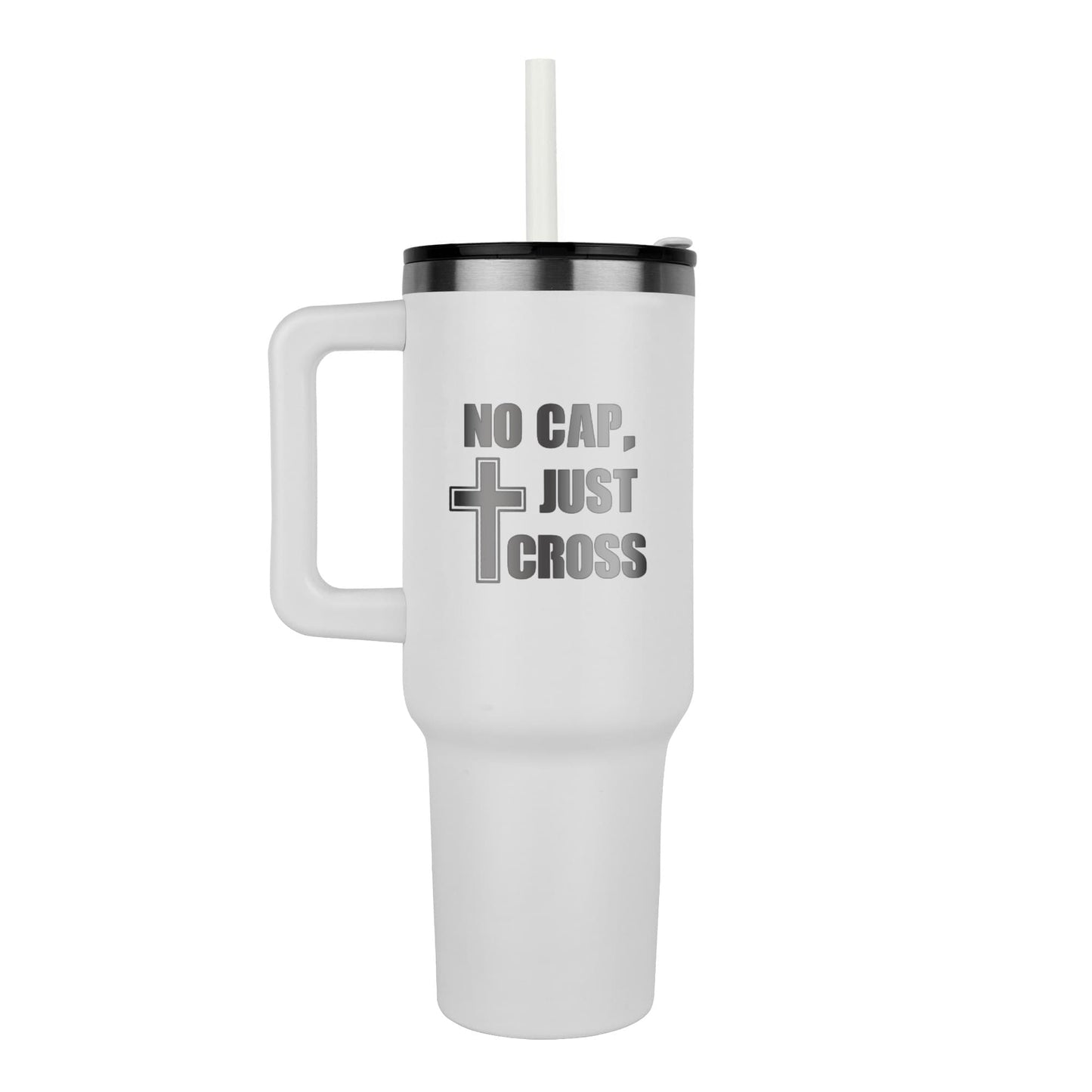 No Cap, Just Cross - White Ceramic Mug 11oz. & 15oz. - Gift for Her - Gift for Him