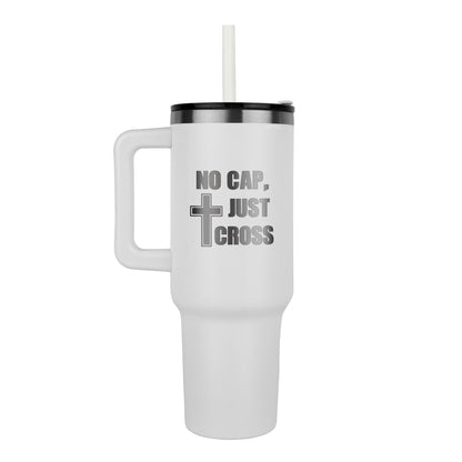 No Cap, Just Cross - White Ceramic Mug 11oz. & 15oz. - Gift for Her - Gift for Him