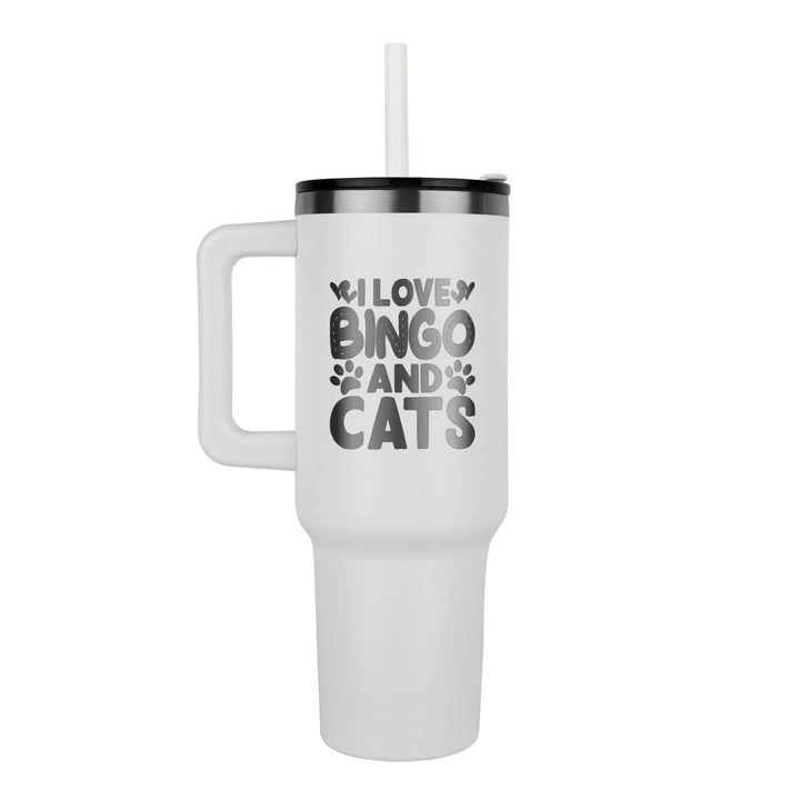 I Love Bingo And Cats 40oz Tumbler – Gift for Her - Gift for Him
