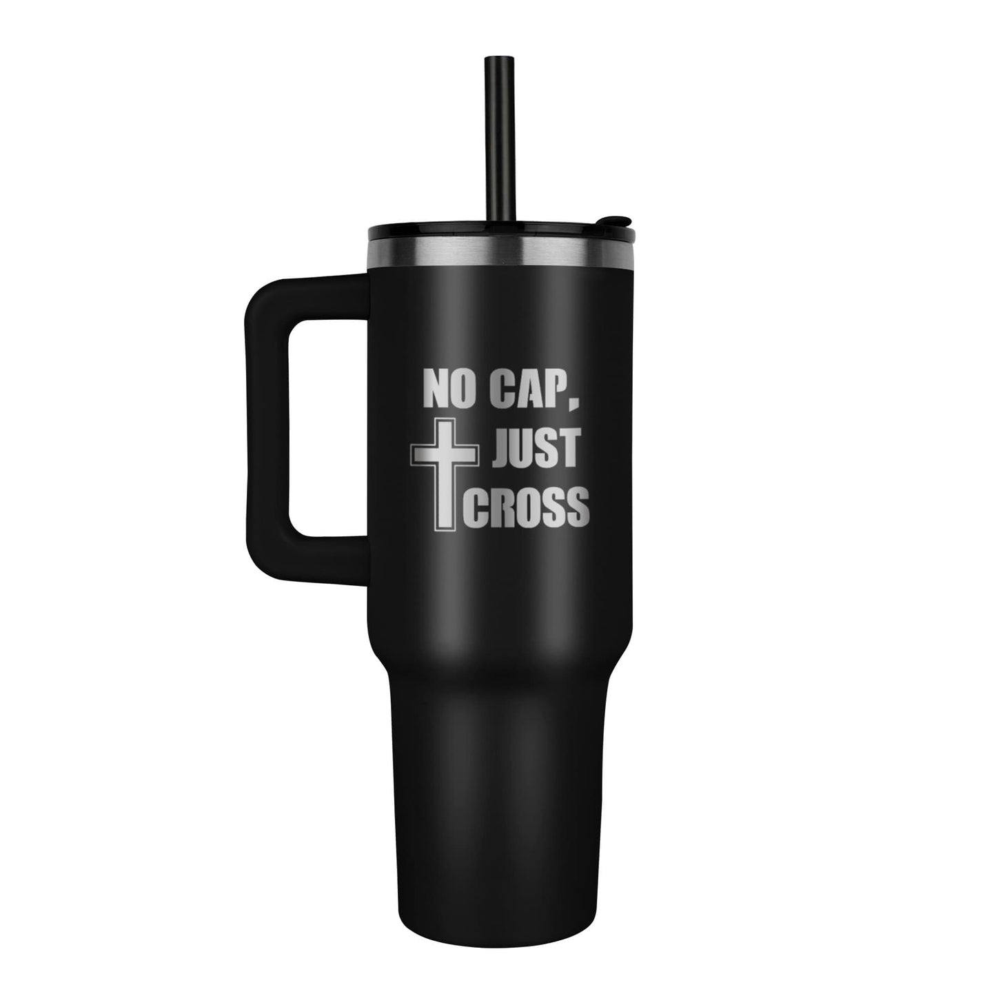 No Cap, Just Cross - White Ceramic Mug 11oz. & 15oz. - Gift for Her - Gift for Him