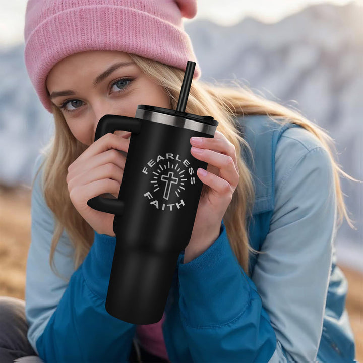 Fearless Faith 40oz Tumbler – Gift for Her - Gift for Him