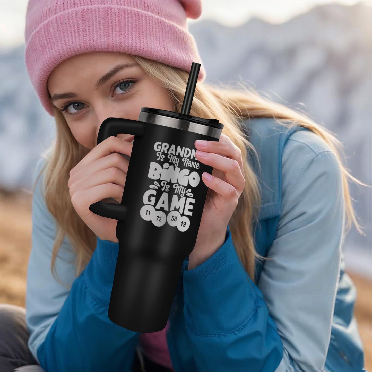 Grandma Is My Name Bingo Is My Game - Pinnacle 40oz Tumbler - Gift for Grandma