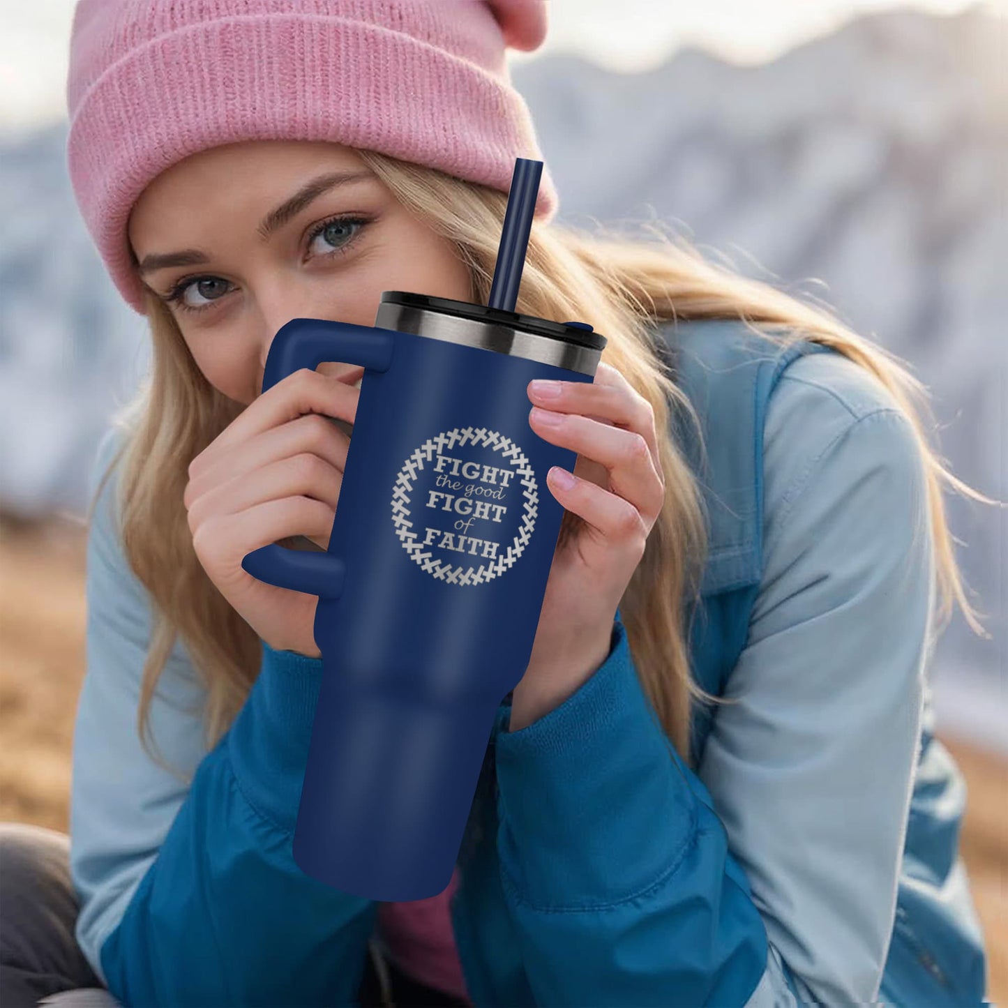 Fight The Good Fight Of Faith - Pinnacle 40oz Tumbler - Gift for Her - Gift for Him