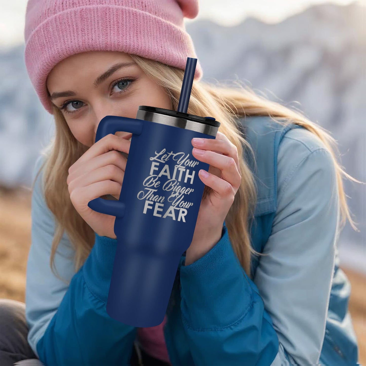 Let Your Faith Be Bigger Than Your Fear - Pinnacle 40oz Tumbler - Gift for Her - Gift for Him
