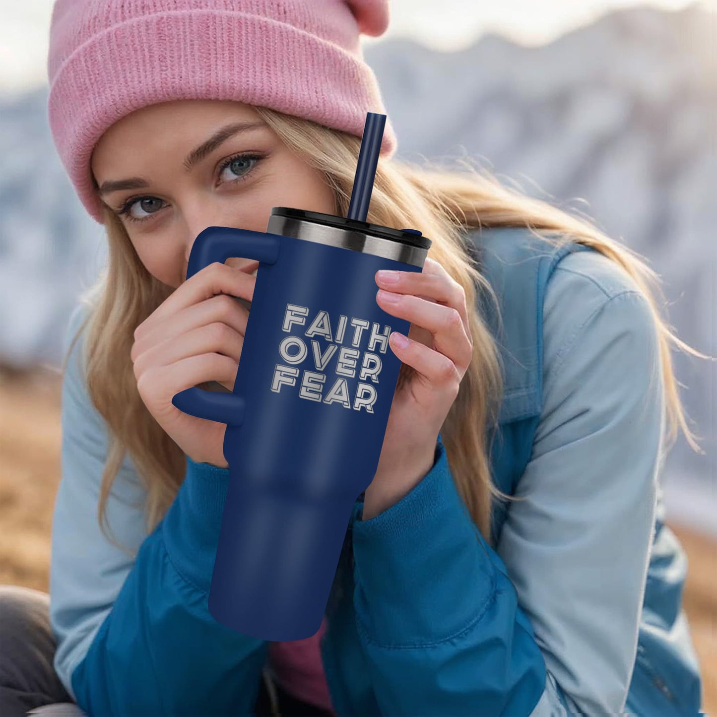 Faith Over Fear - Pinnacle 40oz Tumbler - Gift for Her - Gift for Him